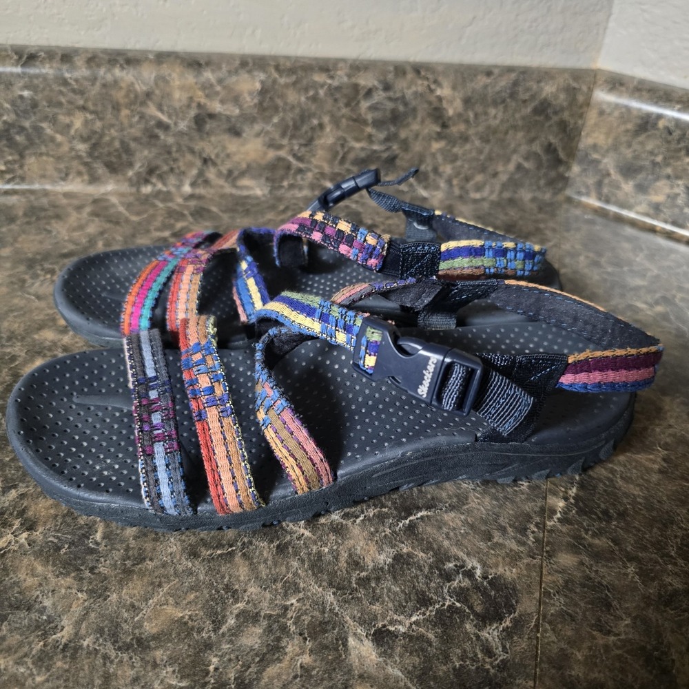 Skechers Reggae Sew Me Boho Strappy SlingBack Sandals Size 9 Multicolor